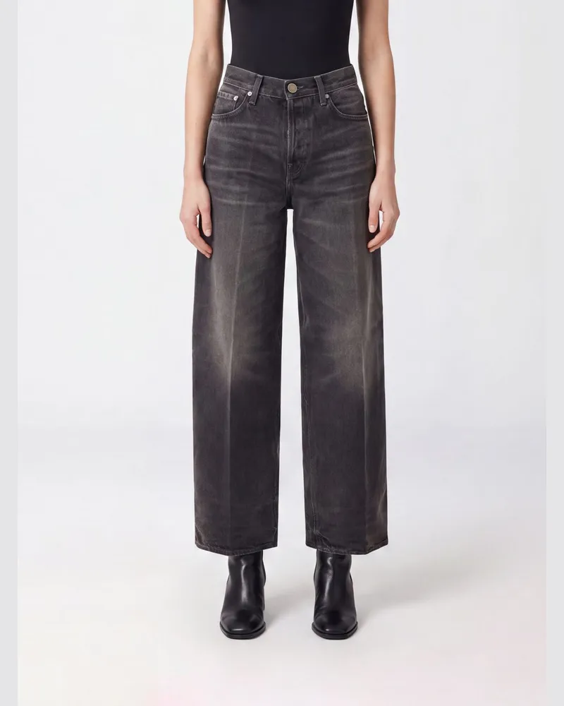 Haikure Bethany Wide-Leg-Jeans mit mittlerer Leibhöhe aus schwarzem Baumwolldenim Schwarz