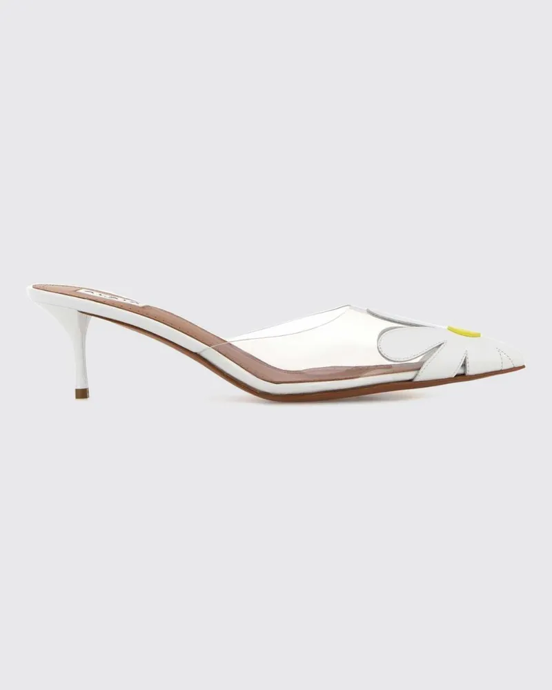 Alaïa Bloom Leder-Mules von mit Blumenapplikation und mittelhohem Stiletto-Absatz Gelb