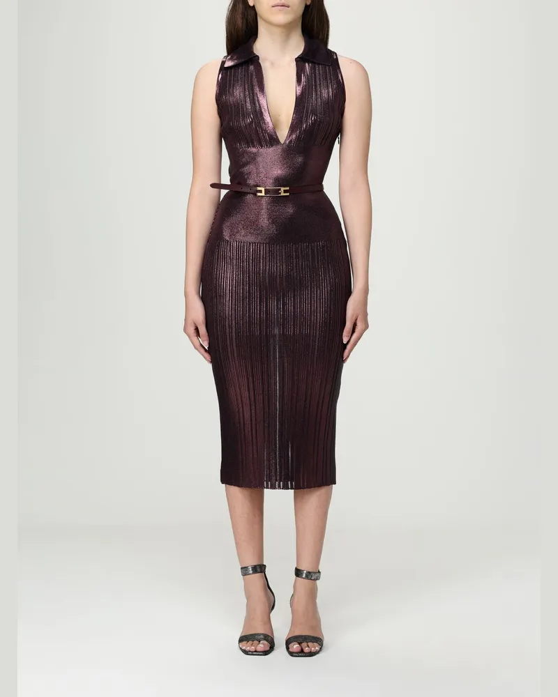 Elisabetta Franchi Kleider damen Burgunderrot