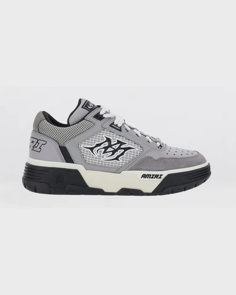 Amiri MA-94 Sneaker aus Leder und Mesh mit Monogramm und Wildlederdetails Grau