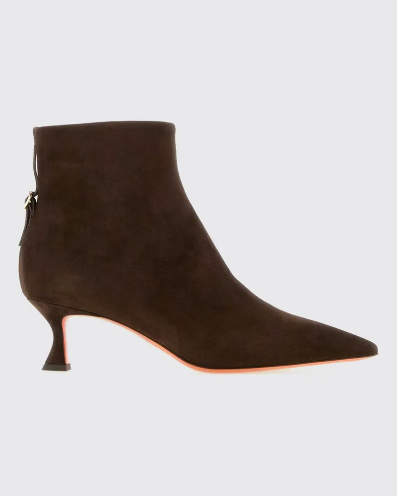 Santoni Wildleder-Stiefeletten mit Spool-Absatz und mandelförmiger Spitze Braun