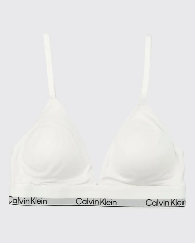 Calvin Klein Baumwoll-BH mit Logo Weiß
