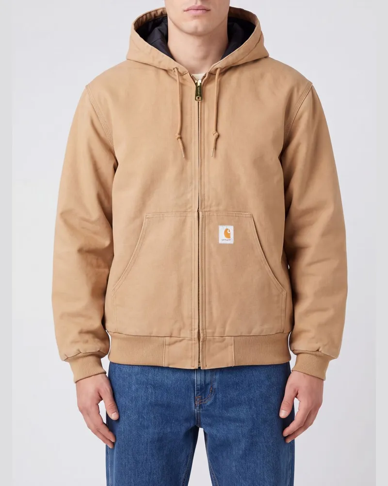 Carhartt WIP OG Active Baumwoll-Bomberjacke mit Kapuze und Kängurutasche Earth