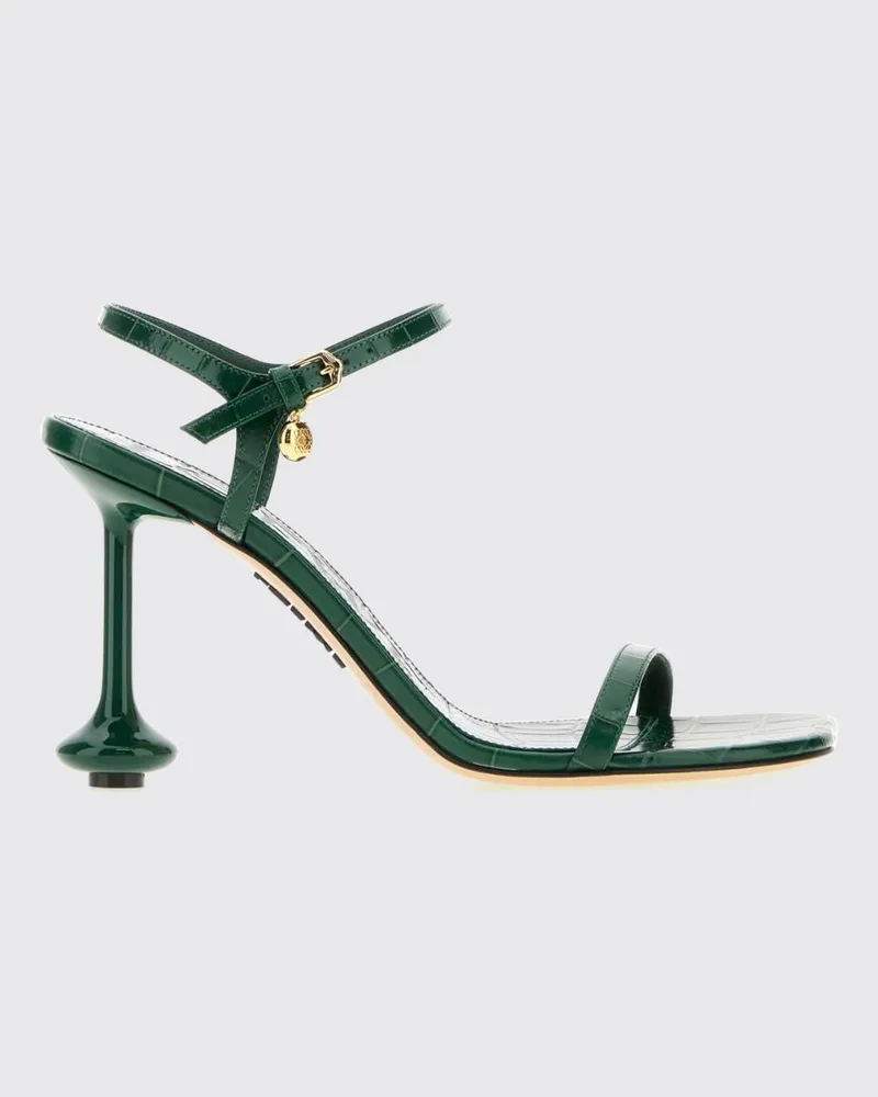 Loewe Toy Sandalen von aus Kalbsleder mit Krokoprägung und skulpturalem Absatz Grün