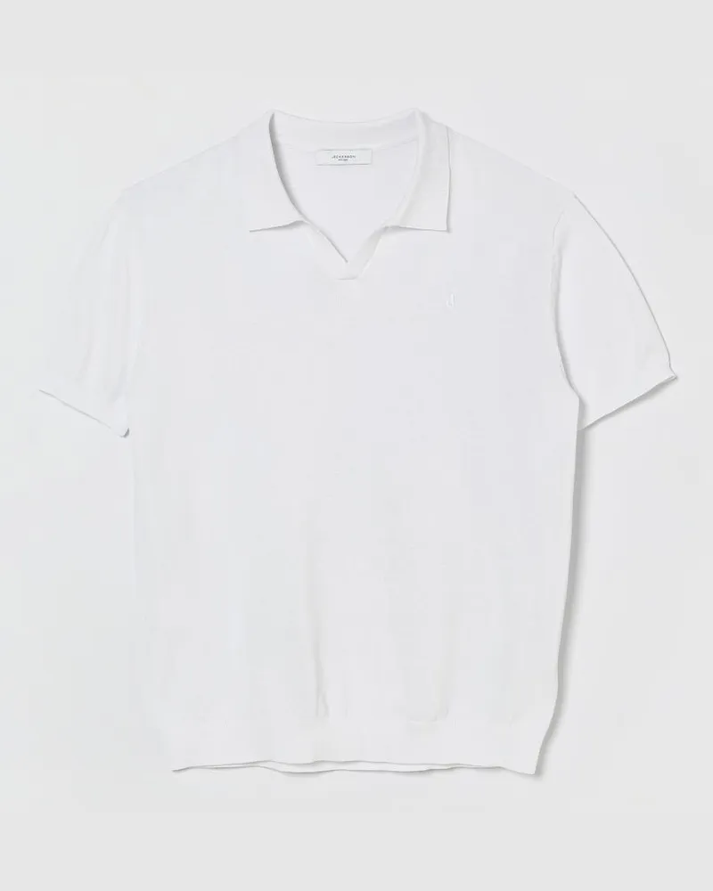 Jeckerson Polo aus Baumwollstrick Weiß