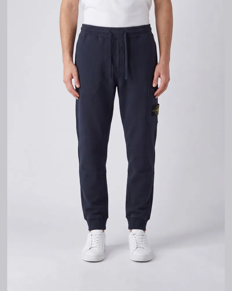 Stone Island Slim Fit Cargohose aus Bio-Baumwolle mit Logo Blau