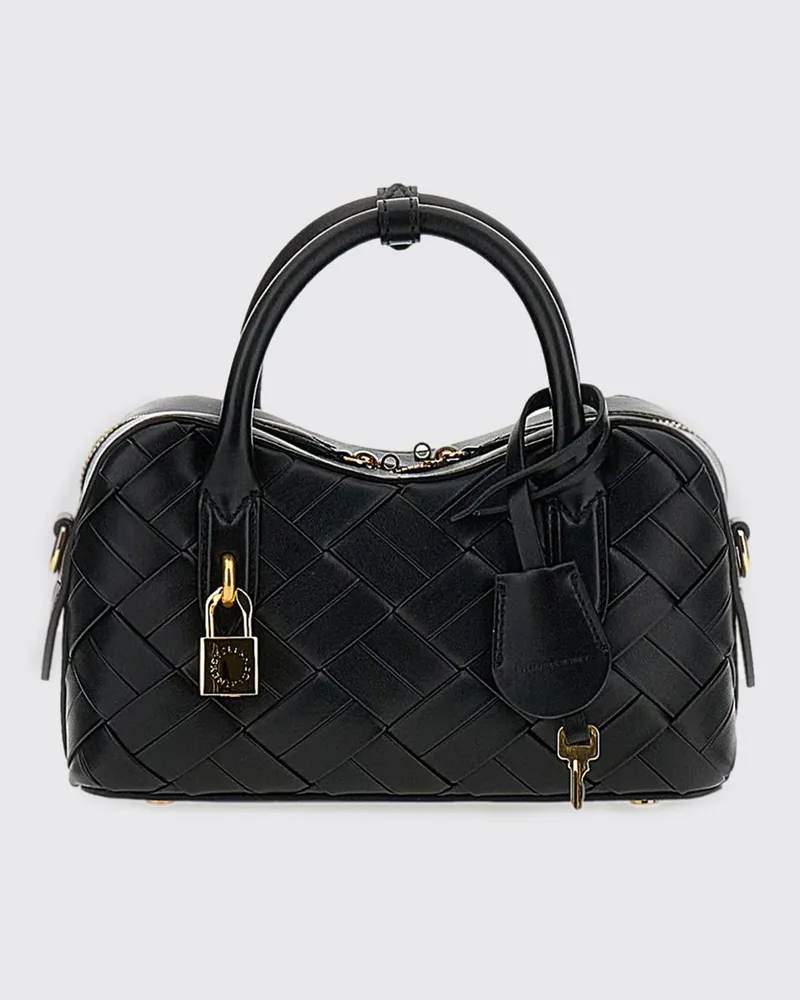 Stella McCartney Kleine Ryder Handtasche aus geflochtenem Eco Alter Mat mit Schulterriemen Schwarz