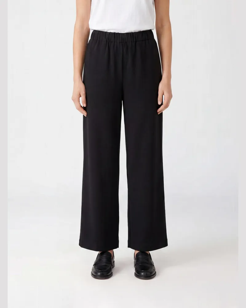 Fabiana Filippi Palazzo-Hose mit hoher Taille aus Viskose und Monili-Detail Blau