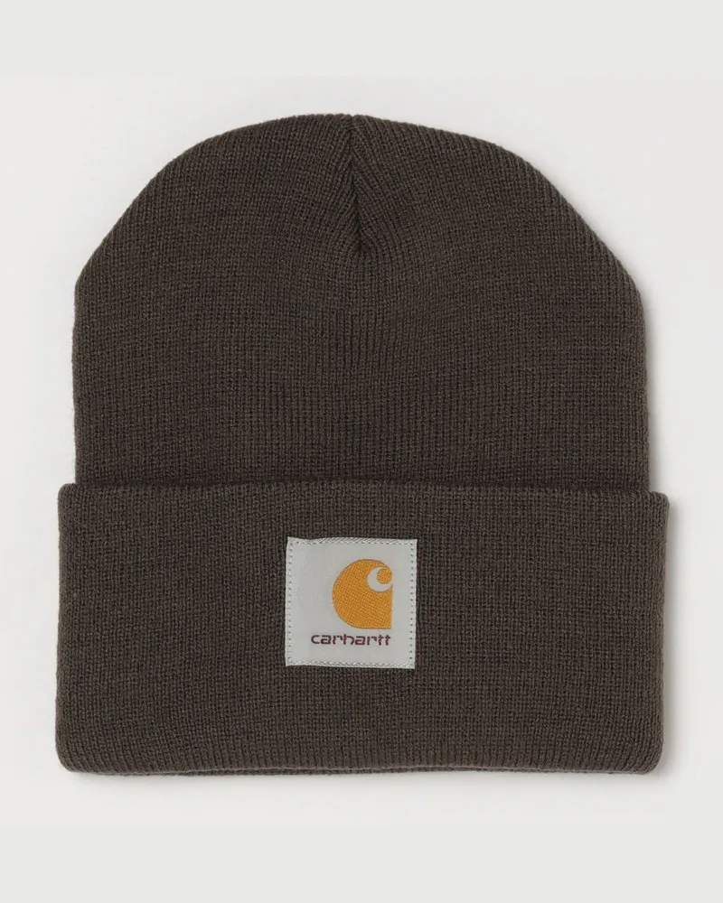 Carhartt WIP Acryl-Beanie-Mütze mit Umschlag und gesticktem Logo Olive