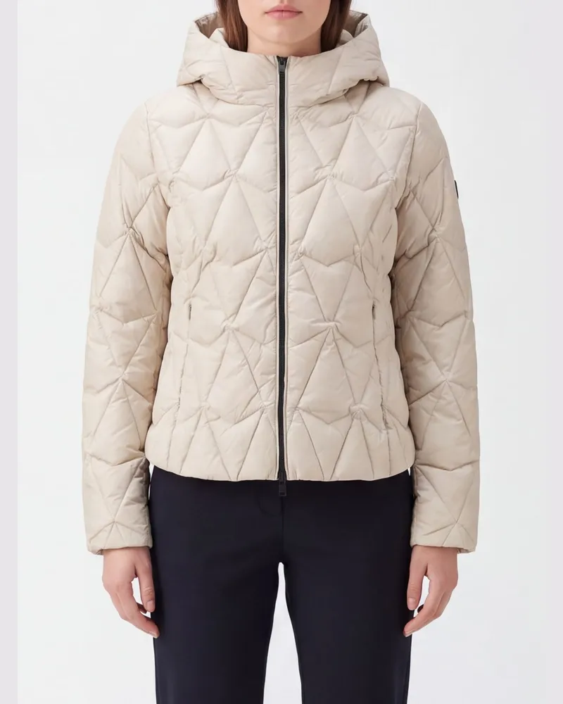 Moose Knuckles Gesteppte Cropped-Daunenjacke aus Nylon mit Kapuze Cream