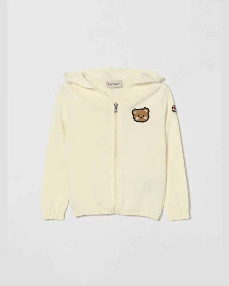 Moncler Baumwoll-Kapuzenstrickjacke mit Ohren Beige