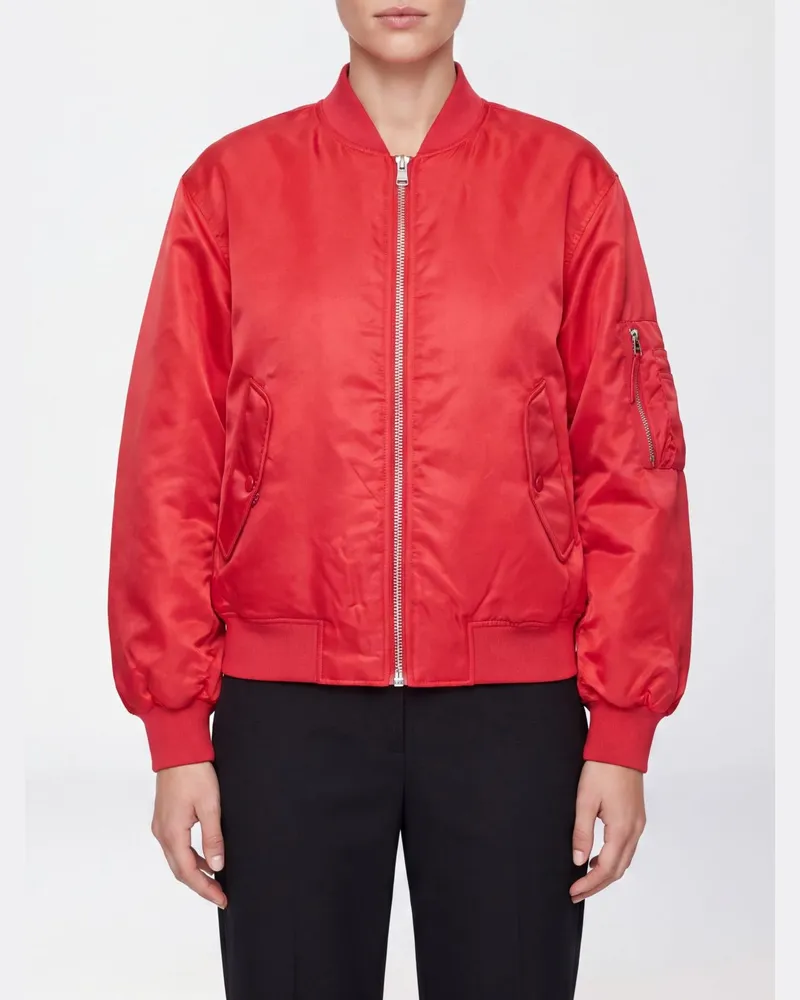 Anine Bing Kurze, wattierte Nylon-Bomberjacke von mit Reißverschluss Rot