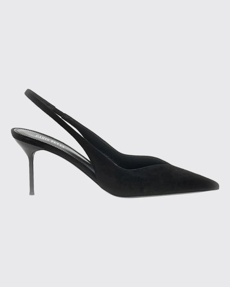Paris Texas Slingback-Pumps aus Veloursleder mit mittelhohem Absatz Schwarz