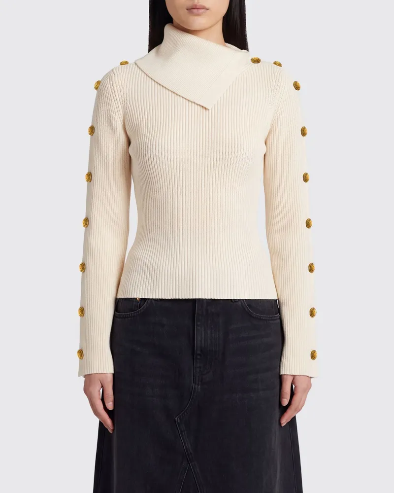 Elisabetta Franchi Slim-Fit Rollkragenpullover von aus Viskose-Jersey Weiß