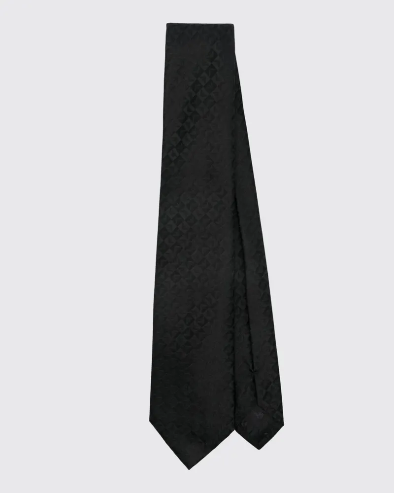 Emporio Armani Elegante einfarbige Krawatte von aus reiner Seide Schwarz