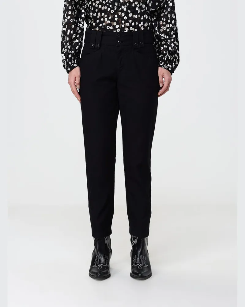 Isabel Marant Birdy Skinny-Hose aus Stretch-Baumwolle mit mittlerer Leibhöhe Schwarz