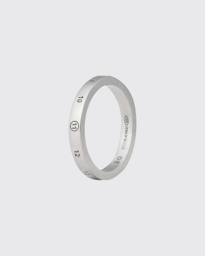 Maison Margiela Ring mit kontrastierend graviertem numerischem Logo aus 925er Silber Silber