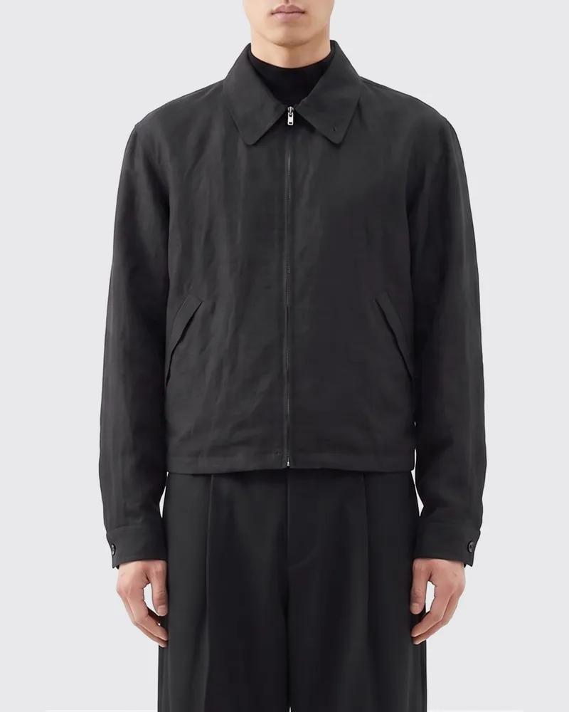 Christophe Lemaire Hemdjacke aus Leinenmischung Schwarz