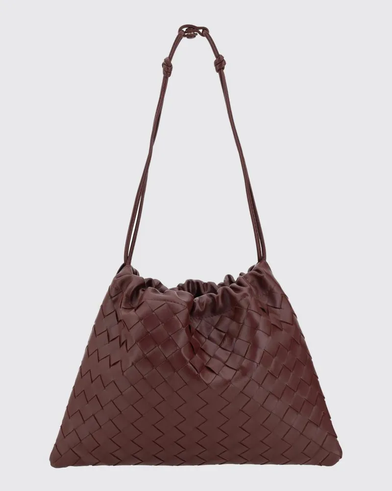 Bottega Veneta Dustbag Tasche aus geflochtenem Leder Weinrot