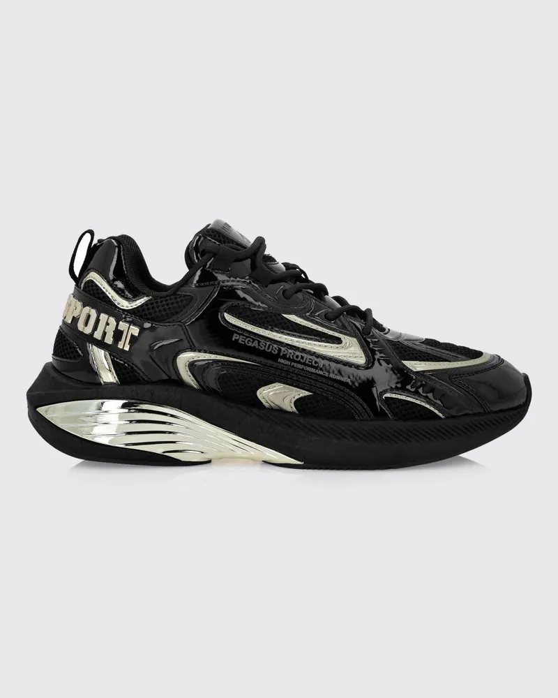 Philipp Plein Pegasus Project Sneakers aus Mesh und Lackleder Schwarz