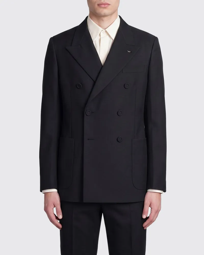 Valentino Garavani Doppelreiher-Blazer aus Schurwolle Schwarz