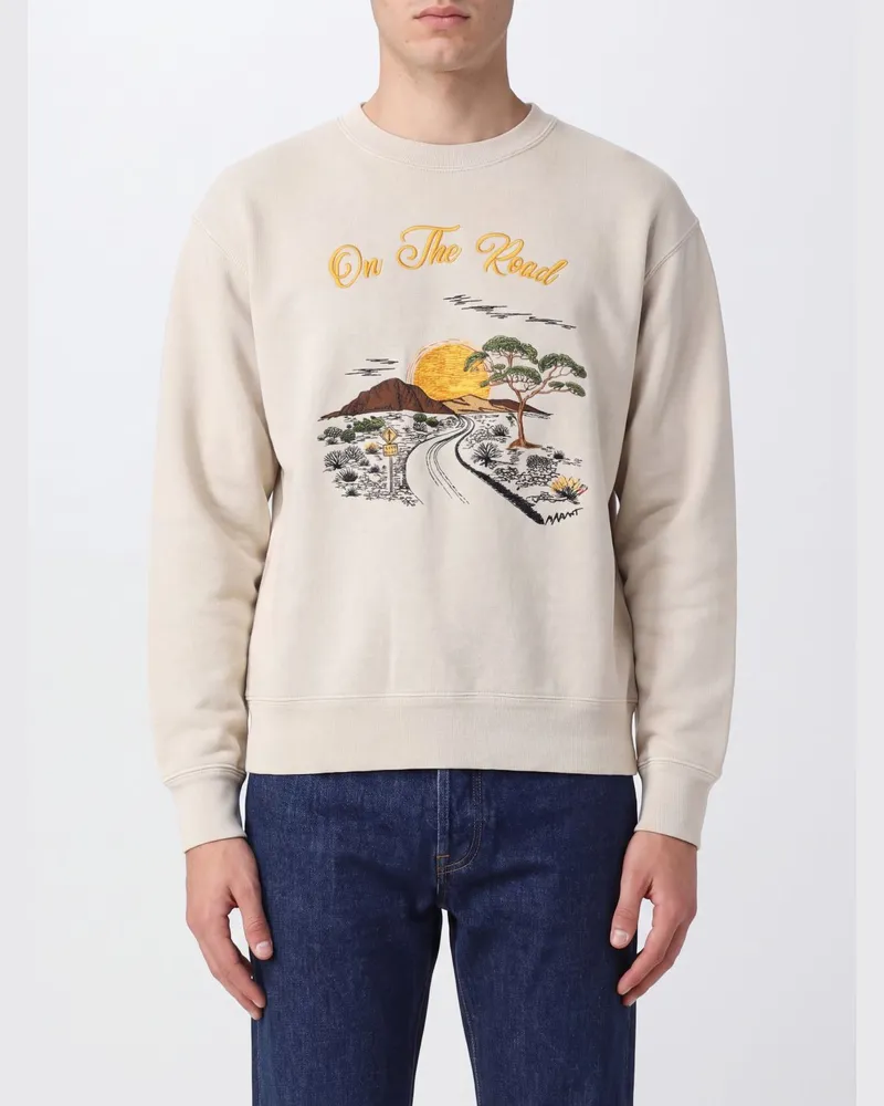 Isabel Marant Rundhals-Sweatshirt aus Baumwollmischung mit Grafik- und Slogan-Print Weiß