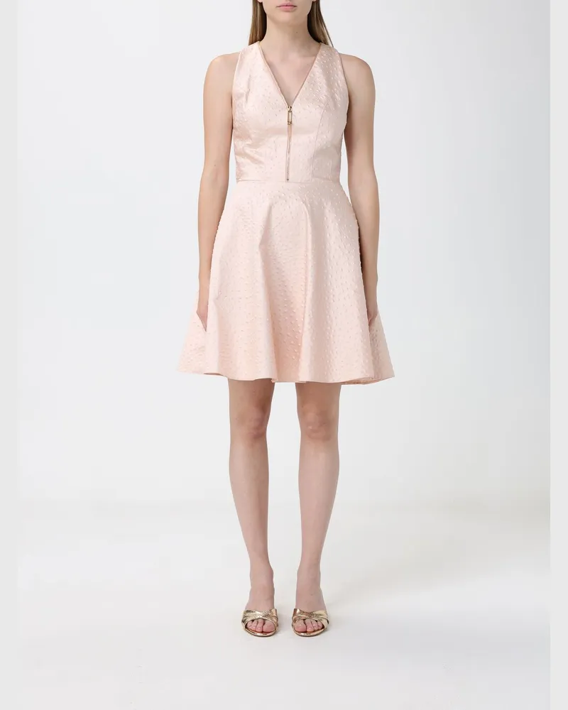 Elisabetta Franchi Kleid aus strukturierter Taft Nude