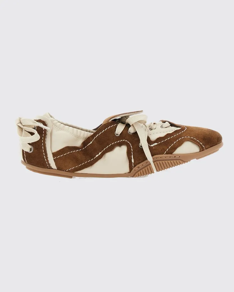 Acne Studios Low-Top-Sneakers von aus Glatt- und Velours-Kalbsleder Weiß