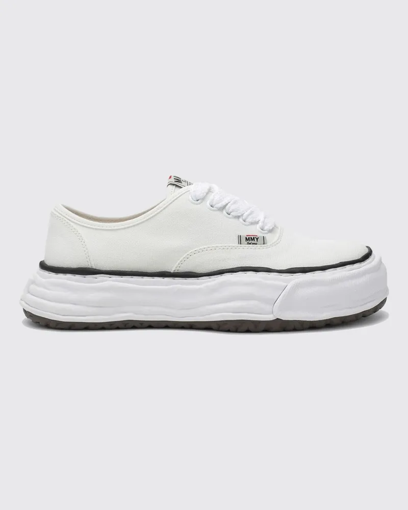 MIHARAYASUHIRO Low-Top-Sneakers Eric aus Baumwoll-Canvas mit Plateausohle Weiß