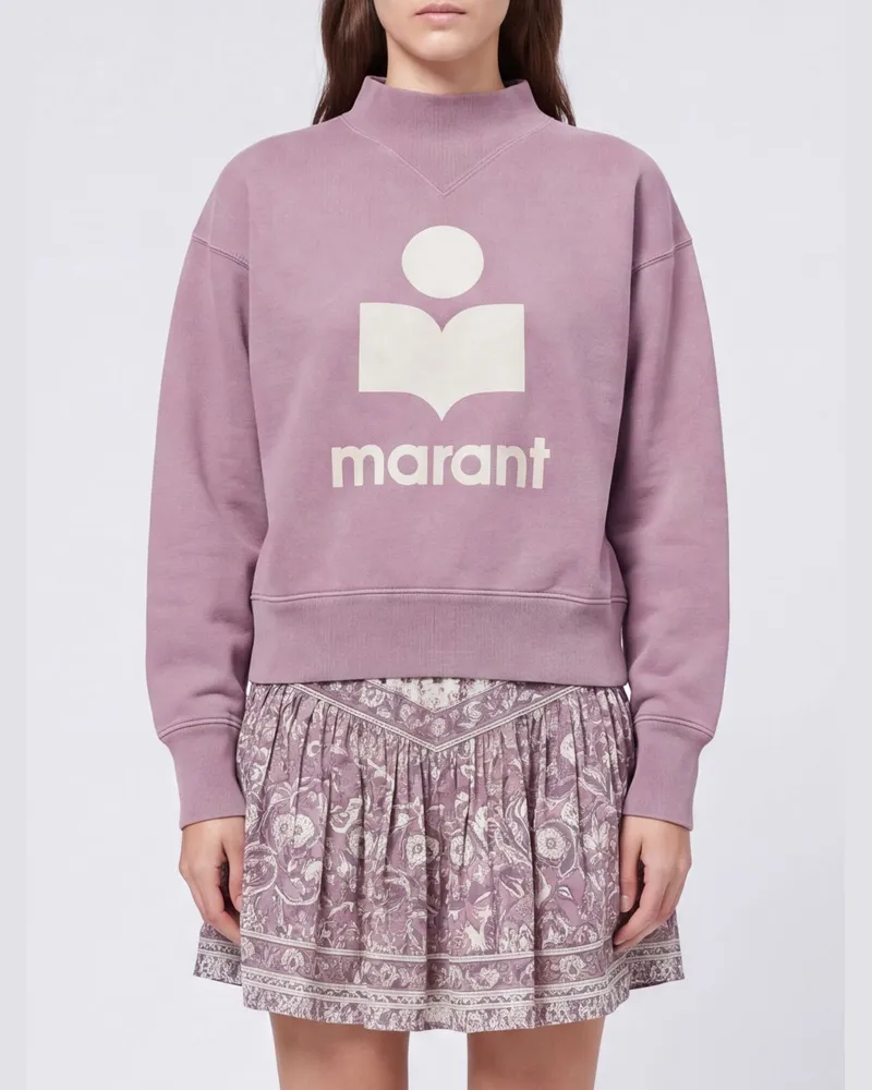 Étoile Isabel Marant Oversized-Sweatshirt aus Baumwolle mit Logo und Trichterhals Pink