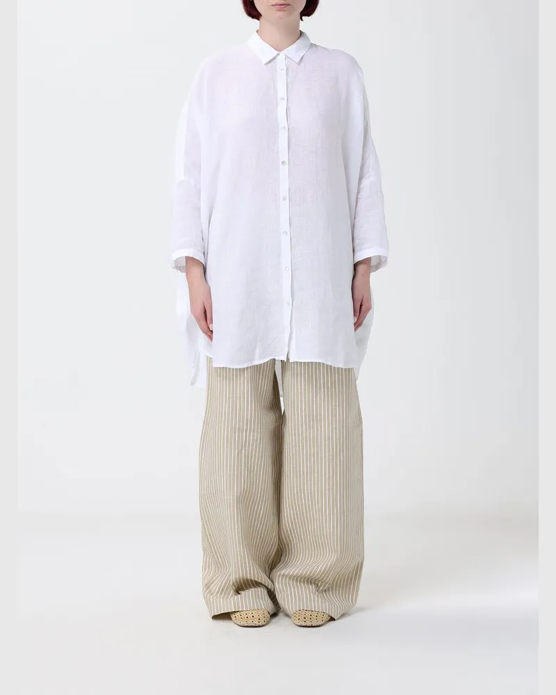 120% Lino Basic Leinenhemd Weiß