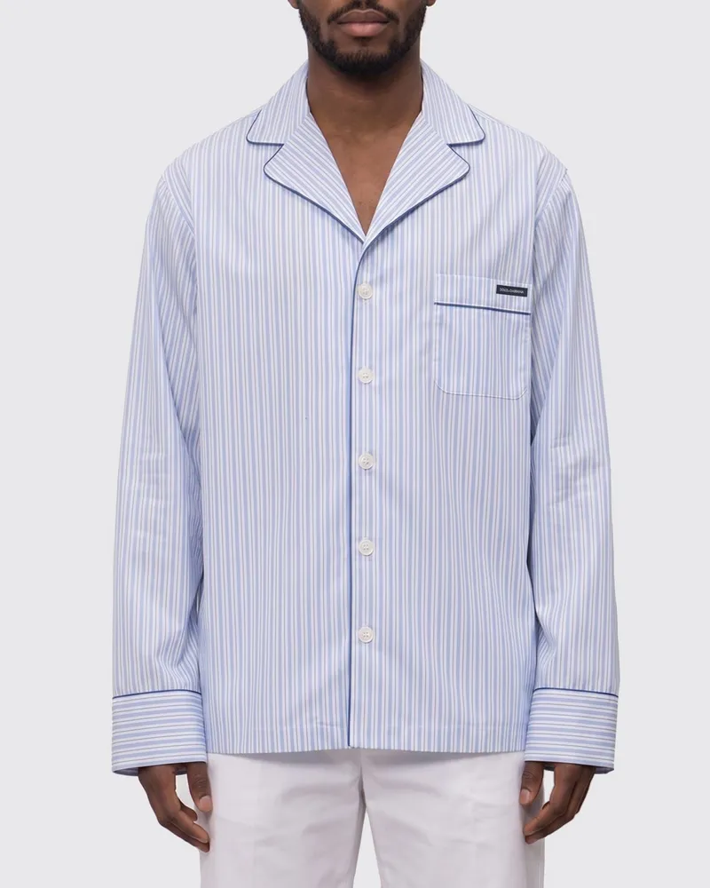 Dolce & Gabbana DOLCE  GABBANA Gestreiftes Pyjama-Hemd Dolce & Gabbana aus Baumwollmischgewebe Gestreift