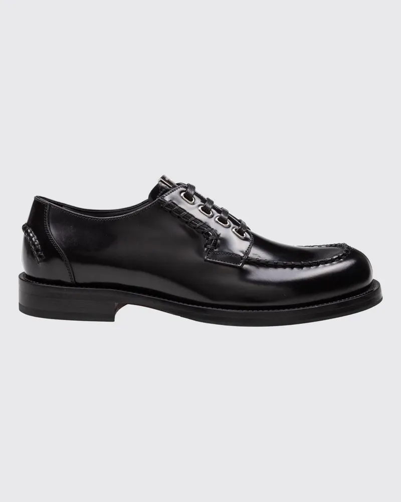 Dolce & Gabbana DOLCE  GABBANA Dolce & Gabbana Derby-Schuhe aus gebürstetem Kalbsleder mit runder Kappe Schwarz