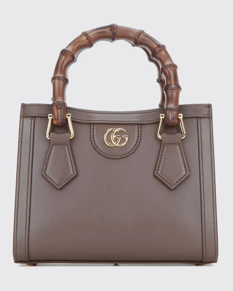 Gucci Diana Mini-Henkeltasche aus Glattleder mit Bambusgriffen Braun