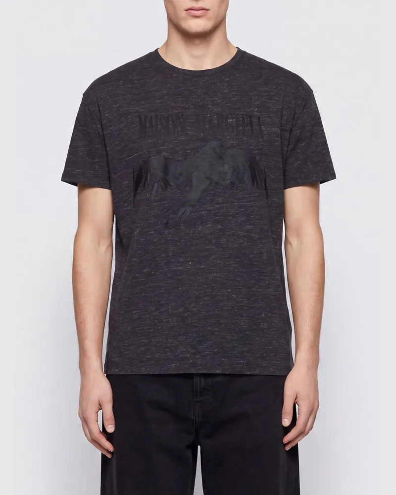 Maison Margiela T-Shirt aus Baumwolle mit grafischem Logoprint Charcoal