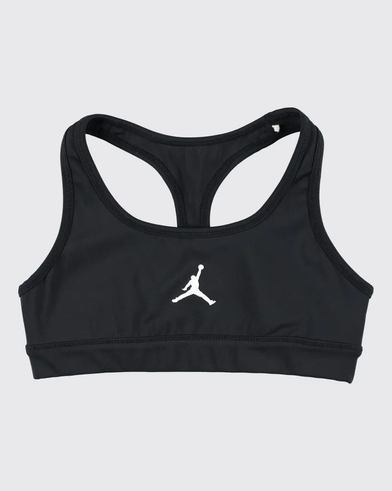 Nike Gekürztes Sport-Top für Mädchen mit Racerback-Ausschnitt und Logo Schwarz