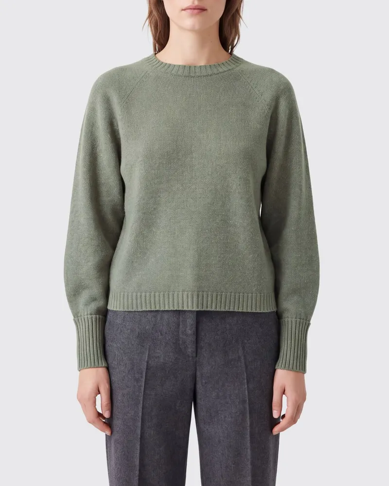 Twin-Set Pullover aus Woll-Kaschmir-Mischung mit Lurexgarn Grün