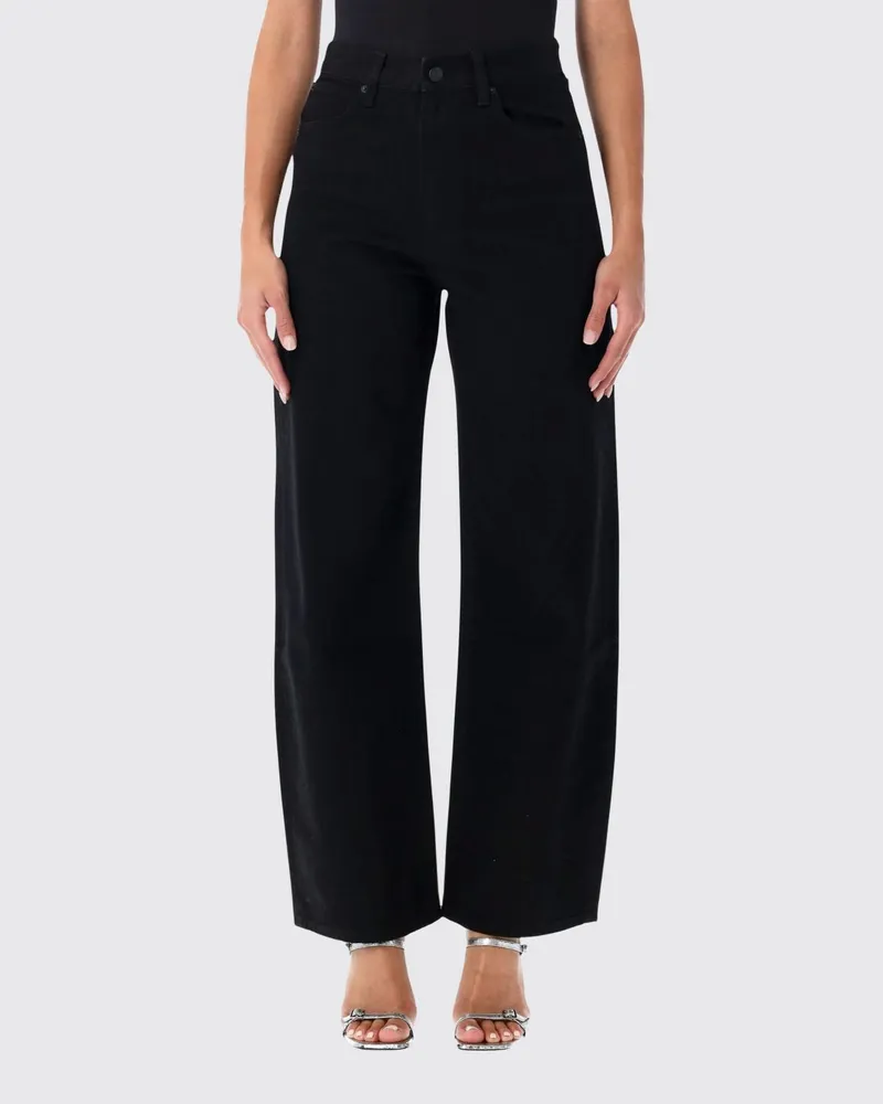 Frame Denim The Ranger Jeans aus Baumwolle mit mittlerer Leibhöhe und weitem Bein Schwarz
