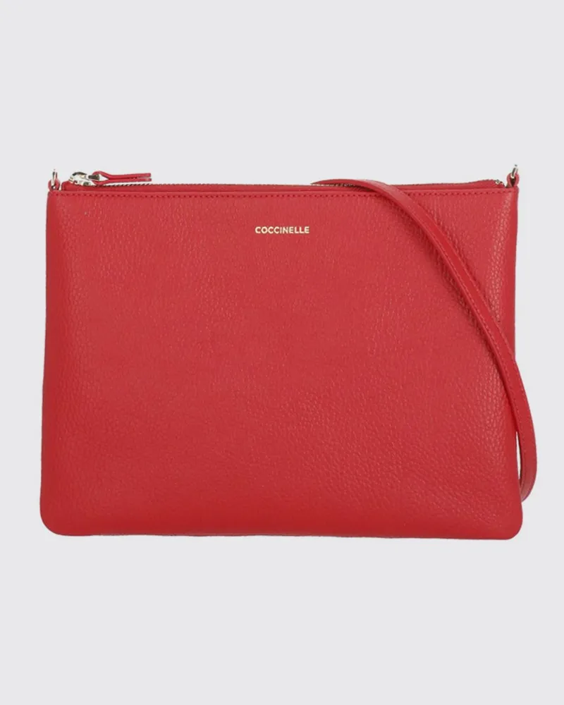 Coccinelle Best Clutch aus genarbtem Leder Blau