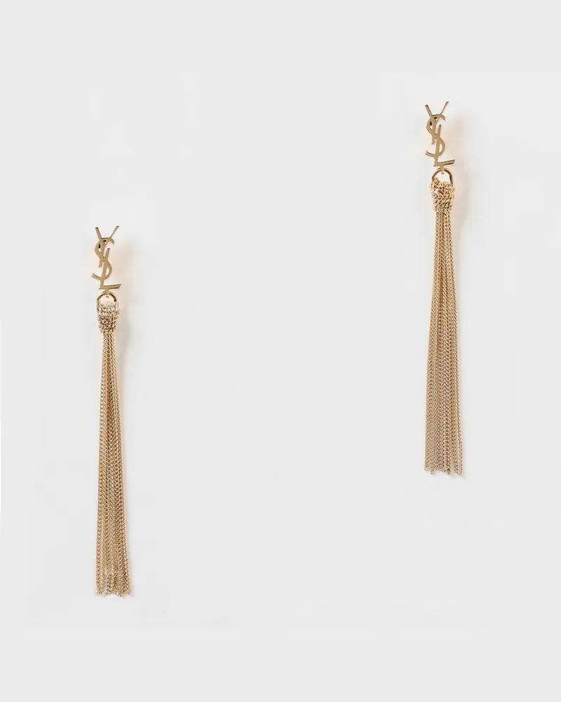 Saint Laurent Cassandre Ohrringe aus Messing mit Quasten Gold