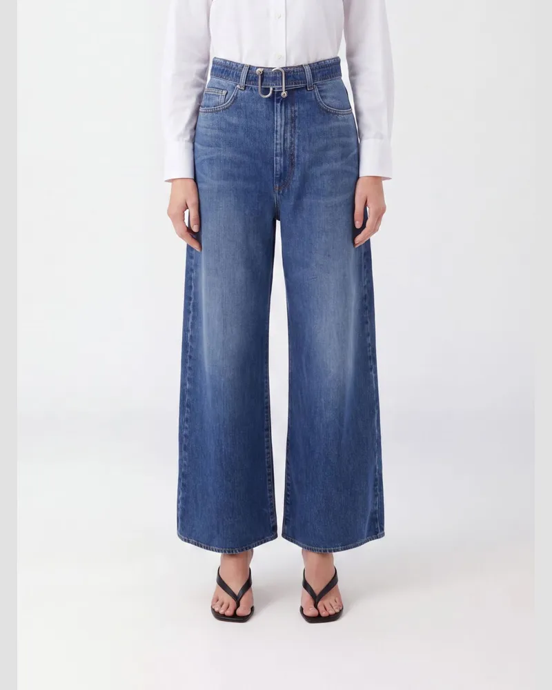 SPORTMAX High-Waist Wide Leg Jeans Procida aus Denim mit verstellbarem Gürtel Blau