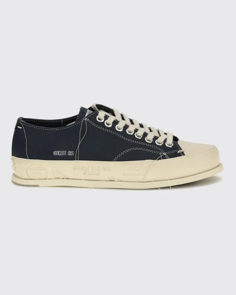 Premiata Vince Low-Top-Sneakers aus Kalbsleder mit Gummikappe Blau