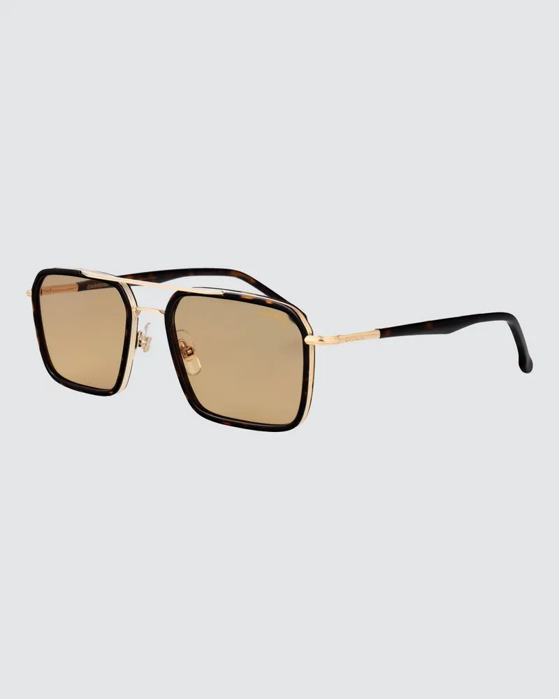 Carrera Piloten-Sonnenbrille aus Metall mit Doppelsteg Braun