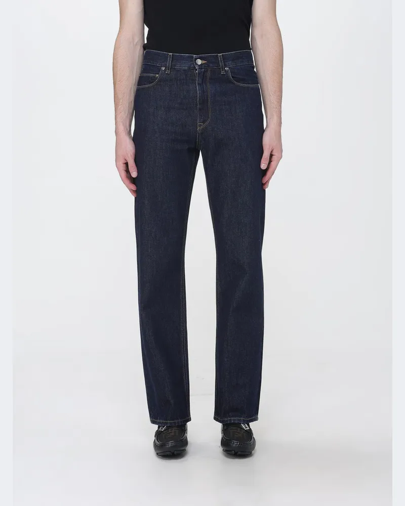 Fendi Slim-Fit Skinny-Jeans aus Baumwolldenim mit FF-Monogramm Blau