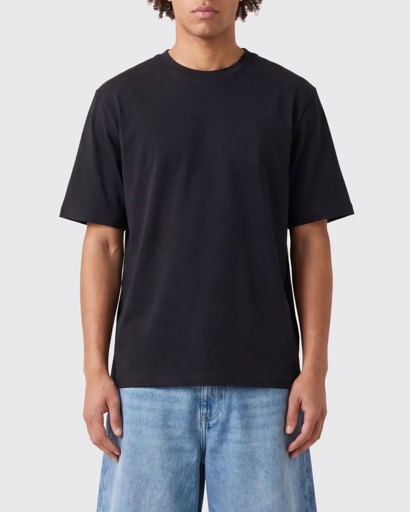 Vision Of Super Rundhals-T-Shirt aus Baumwolle mit Ton-in-Ton-Logo Schwarz