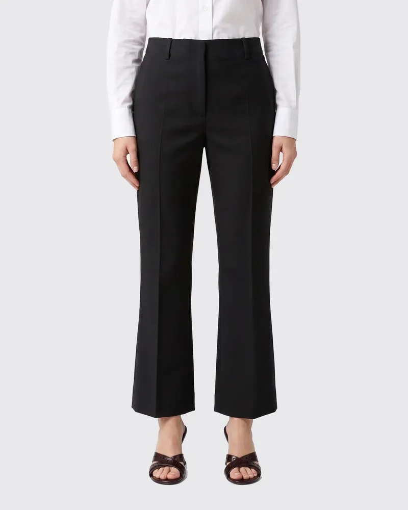 Dries van Noten Verkürzte Hose aus Wolle und Seide Schwarz