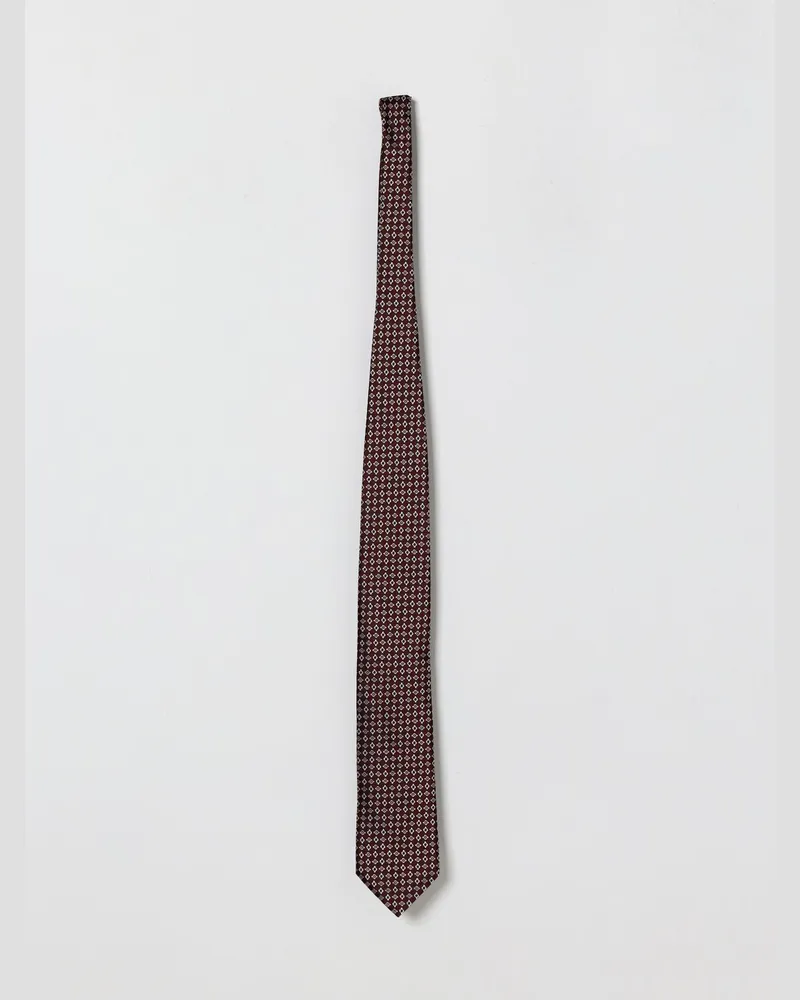 Ermenegildo Zegna Jacquard-Seidenkrawatte Burgunderrot