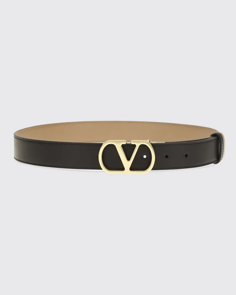 Valentino Garavani VLogo Signature Wendegürtel aus glattem Kalbsleder Schwarz
