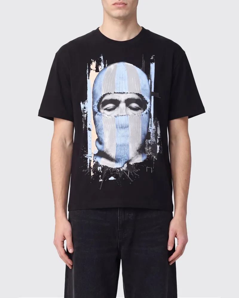 IH NOM UH NIT Rundhals-T-Shirt aus Baumwolle mit Grafikdruck und Slogan Schwarz