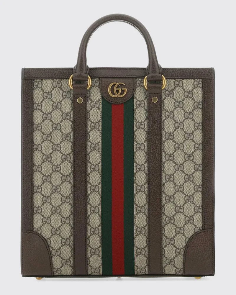 Gucci Ophidia Tote-Bag aus GG Supreme-Gewebe mit Webstreifen Bunt